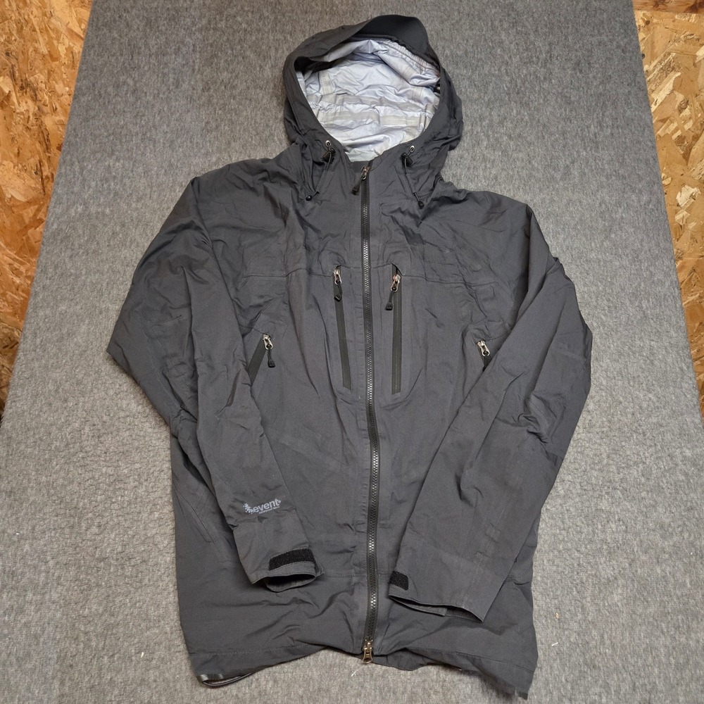 REI Rain Jacket Mens Large Gray eVent Waterproof Hooded Shell Gorpcore